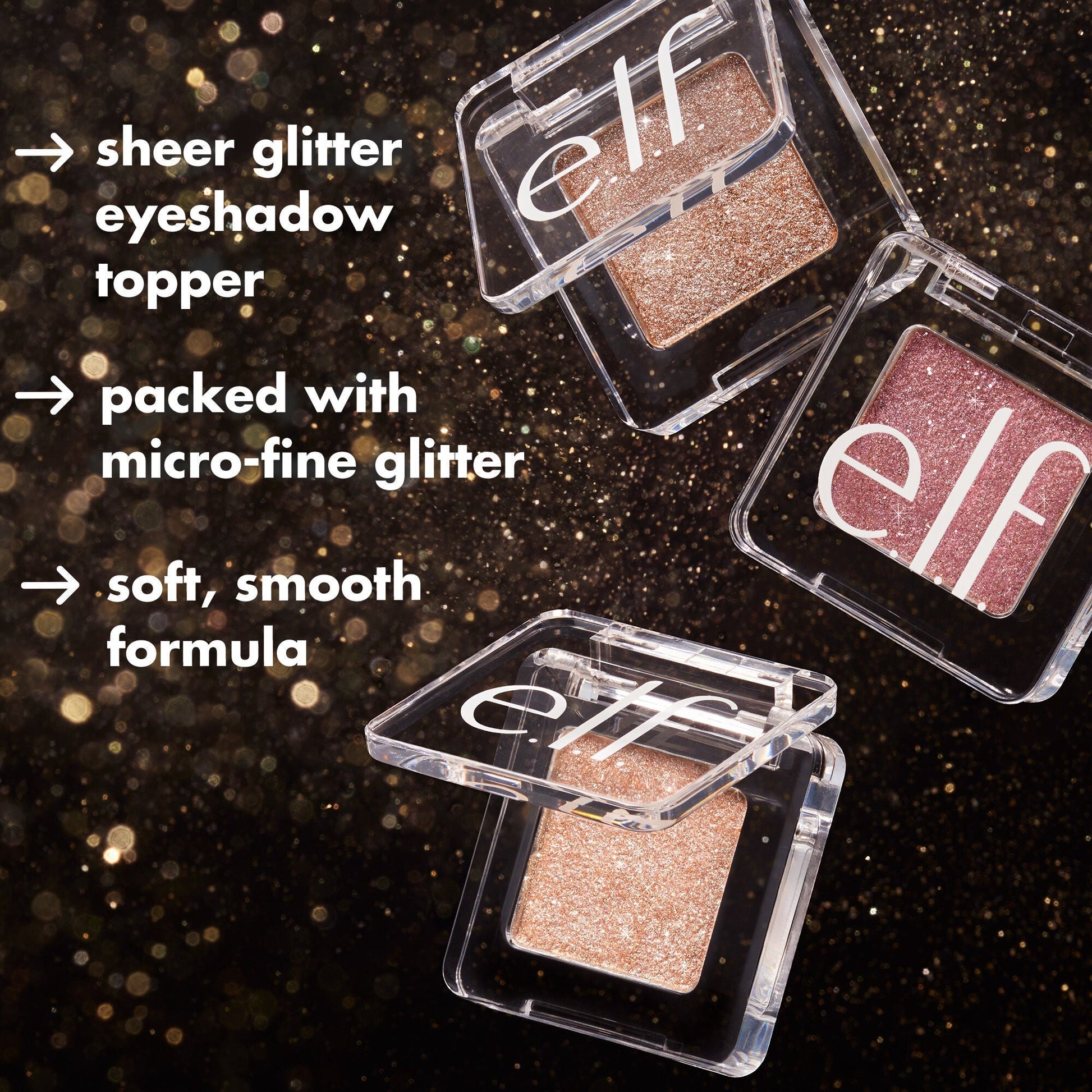 Sheer Glitter Eyeshadow Topper Soft, Smooth Formula