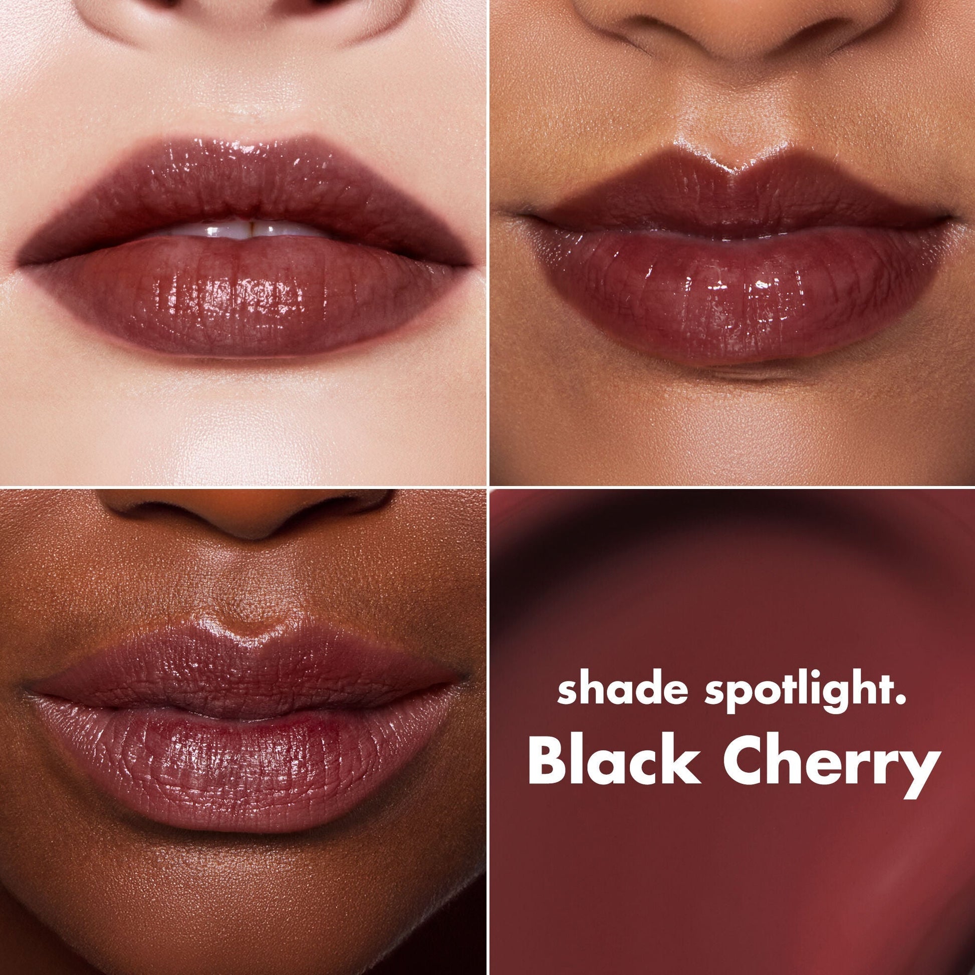 Black Cherry Lip Gloss on Lips